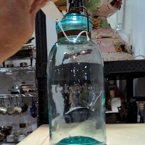 Globe Blue Glass 09 Fruit Jar Circa 1886